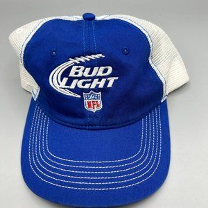 Bud Light Trucker Hat Men Blue White NFL Official Beer Sponsor‎ Strap Back Cap